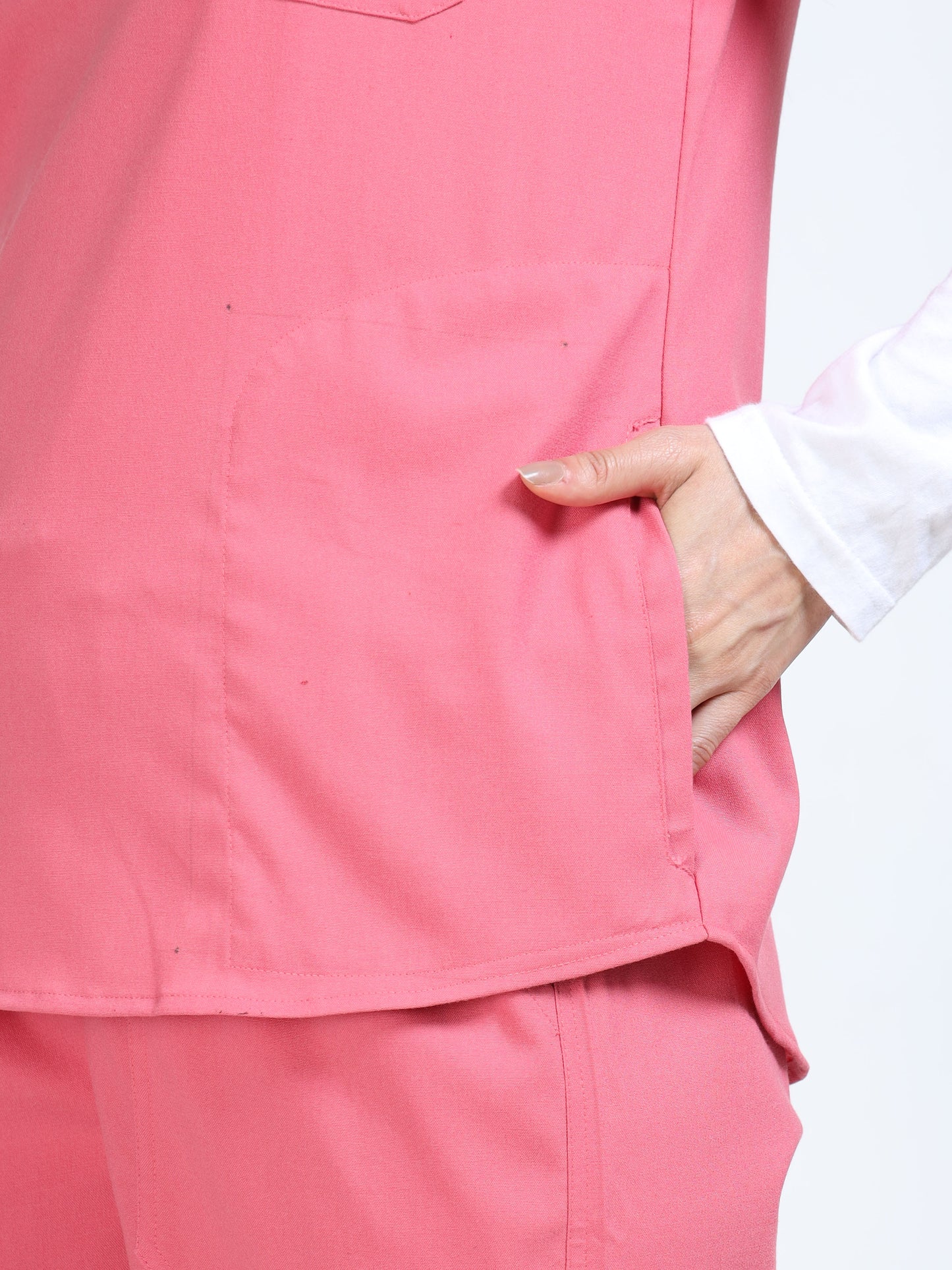 Women’s Mauve Medical Scrub Set – Mandarin Collar (Chinese Collar) Top & Straight Pants | 2-Way Stretch, Soft Touch & Antibacterial Fabric – Apollo