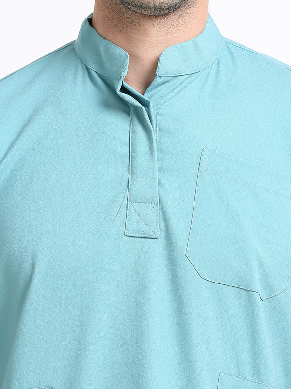 Men’s Eucalyptus Medical Scrub Set – Mandarin Collar (Chinese Collar) Top & Straight Pants | Wrinkle-Resistant – Eco Flex