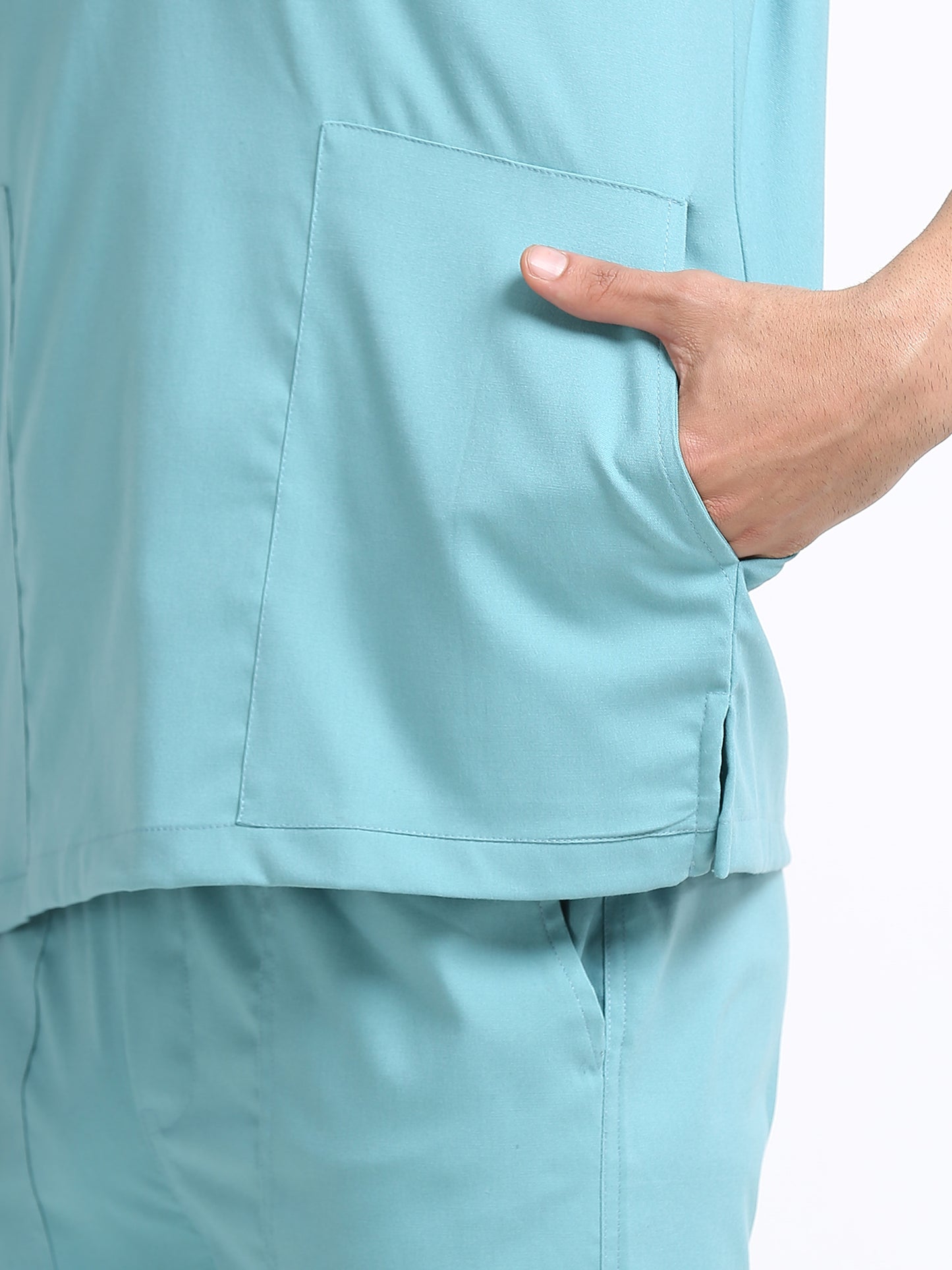 Men’s Eucalyptus Medical Scrub Set – Mandarin Collar (Chinese Collar) Top & Straight Pants | Wrinkle-Resistant – Eco Flex