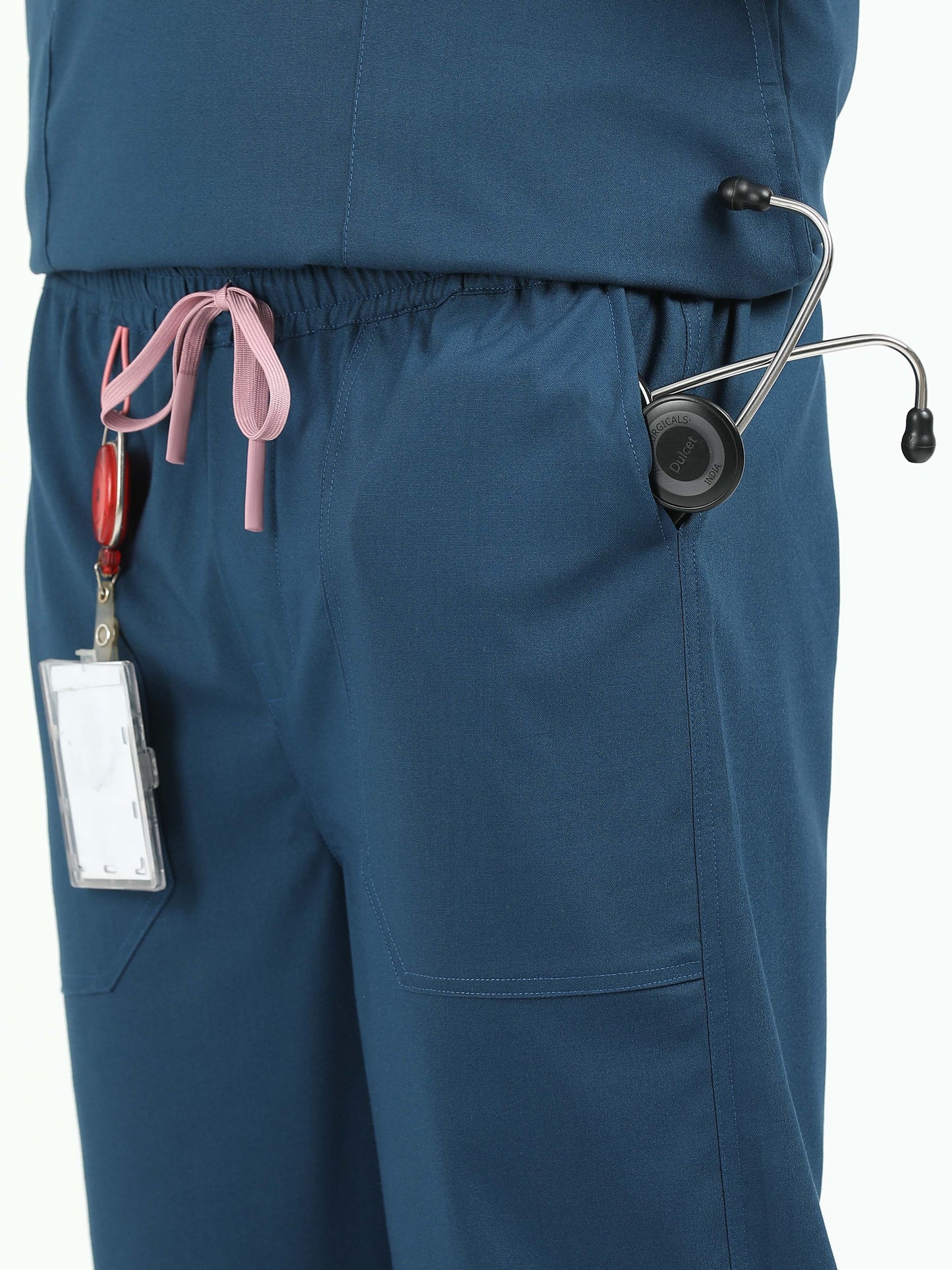 Men’s Galaxy Blue Medical Scrub Set – V-Neck Top & Straight Pants | Twill Fabric, Durable & Antibacterial – Eco Flex