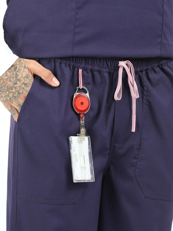 Men’s Navy Medical Scrub Set – V-Neck Top & Straight Pants | Twill Fabric, Antibacterial & Durable – Eco Flex